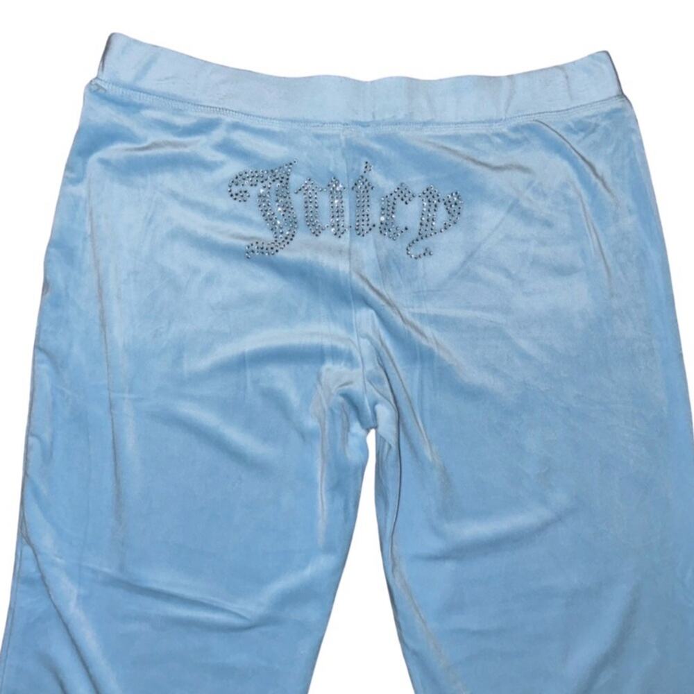 JUICY COUTURE FROSTED BLUE OG BLING RHINESTONE VELOUR TRACKSUIT *PANTS*  NWT